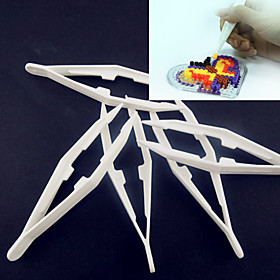 1pcs White Plastic Tweezer Tool For Fuse Beads Hama Beads Diy Jigsaw Safty For Kids Craft