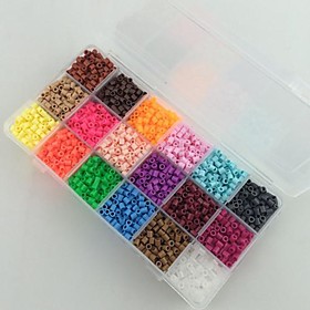 Approx 5400pcs 18 Mixed Color 5mm Fuse Beads Set Hama Beads Diy Jigsaw Eva Material Safty For Kids(set B,18300pcs)