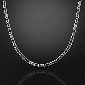 59cm,6mm,silver-plated Figaro Chain Men