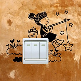People Wall Stickers Plane Wall Stickers Light Switch Stickers, Vinyl Home Decoration Wall Decal Wall