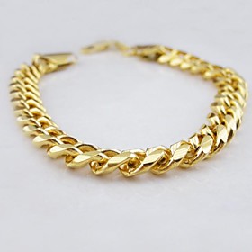 18k Gold Plated Figaro Bracelet Jewelry Christmas Gifts