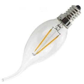 1pc 2 W 200 lm E14 LED Filament Bulbs CA35 2 LED Beads COB Dimmable / Decorative Warm White 220-240 V / # / CE / RoHS
