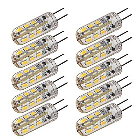 10pcs 2W 130lm G4 LED Corn Lights T 24 LED Beads SMD 3014 Dimmable Decorative Warm White Cold White 12V