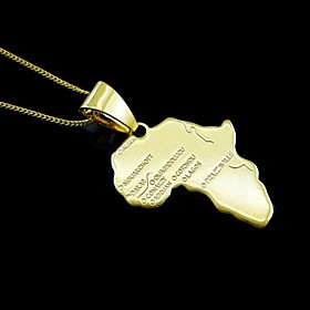 18k Gold Plated Map Of Africa Pendant