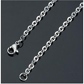 2.4mm50cm European Unsex Titanium Steel Chain Necklace(silver) (1 Pc) Jewelry Christmas Gifts