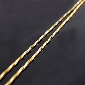 18k Real Gold Plated Snake Chain Necklace 46cm/1.2mm Width