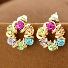 Colorful Czech Diamond Earrings