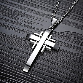 Cool Classic Cross Titanium Steel Man Necklace Jewelry Christmas Gifts