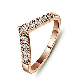 Concise Style 18k Rose/white Gold Plated V Love Rings Anel Joias With Austrian Crystal Stellux Jewelry