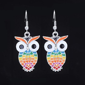 Earring Animal Shape / Owl Drop Earrings Jewelry Women Wedding / Party / Daily / Casual / Sports Alloy / Enamel 2pcs Red / Orange