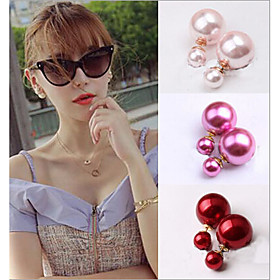 Double-sided Pearl Stud Earrings(more Color)(1pair)