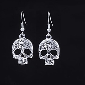 Cute Skeleton Silver Alloy Earrings (1 Pair)