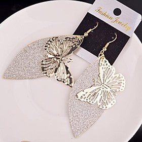 2015 Stylish Retro Actress Hollow Butterfly Frosted Earrings