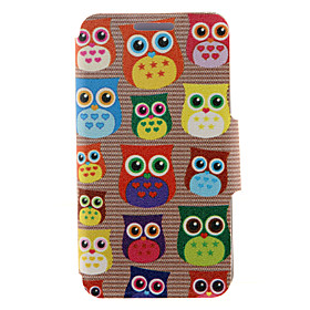 For Etui HTC med stativ / med vindu / Flipp Etui Heldekkende Etui Ugle Hard PU-laer HTC For Etui HTC med stativ / med vindu / Flipp Etui Heldekkende Etui Ugle Hard PU-laer HTC