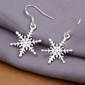 Beautiful Snowflakes 925 Silver Drop Earrings(2pc)