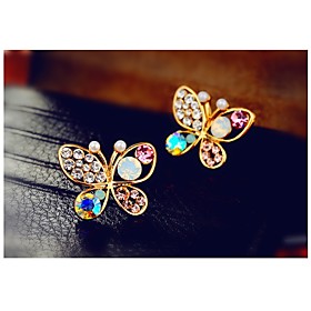 Colored Diamond Big Butterfly Earrings #29-1
