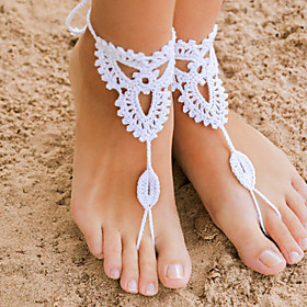 Crochet Barefoot Sandals,beach Pool Wear,accessories, Fashion Accessory,toe Ring Anklet, Ankle Bracelet(1pair) Christmas Gifts