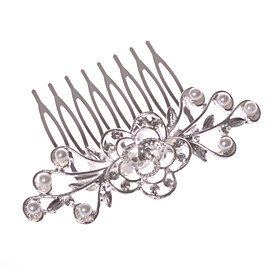 Alloy Hair Combs With Imitation Pearl/rhinestone Wedding/party Headpiece