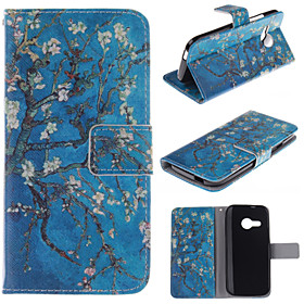 For Etui HTC Kortholder / Lommebok / med stativ / Flipp Etui Heldekkende Etui Blomst Hard PU-laer HTC For Etui HTC Kortholder / Lommebok / med stativ / Flipp Etui Heldekkende Etui Blomst Hard PU-laer HTC