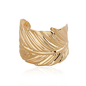 European Style Alloy Elegant Leaf Shape Cuff Bracelet Bangle