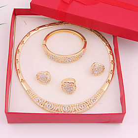 Wedding Party Daily Rhinestone Alloy Rings Earrings Necklaces Bracelets Bangles