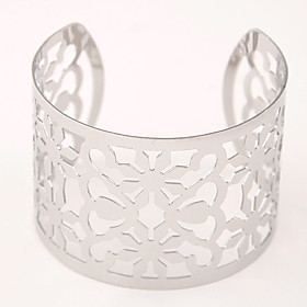 European Style Fashion Hollow Metal Wild Flower Wide Bangles Christmas Gifts