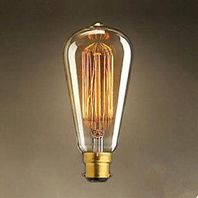 1pc 40 W / 60 W B22 ST64 Warm White 2300 k Incandescent Vintage Edison Light Bulb 220-240 V / 220 V