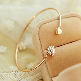 Jewelry Diamond Crystal Bangle Openings Gold Plated Bracelet