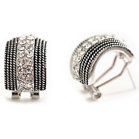 Europestyle Fashion Double Row Drill Arc-shaped Alloy Earrings