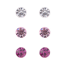 Stud Earrings Crystal Simulated Diamond Fashion Black Pink Jewelry Party Daily Casual 1set