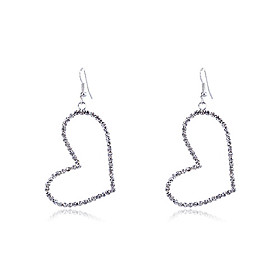 Korean Fashion Stedded With Drill Peach Heart Alloy Earrings