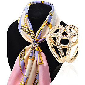 Fashion Inlay Diamond Three Rings Scarf Buckle