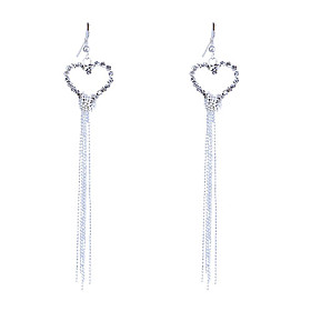 Drop Earrings Crystal Rhinestone Silver Plated Heart Fashion Heart Silver Jewelry Party Daily Casual 2pcs