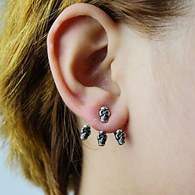 Stud Earrings Silver Plated Gold Plated Fashion Skull / Skeleton Silver Golden Jewelry Party Halloween Daily Casual 2pcs