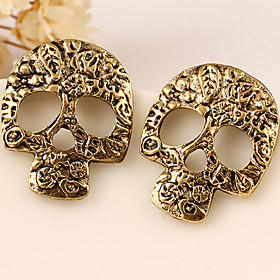 Stud Earrings Alloy Fashion Skull / Skeleton Silver Golden Jewelry Party Halloween Daily Casual 2pcs