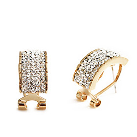 European Style Fashion Luxury Studded With Drill Arc-shaped Alloy Earrings