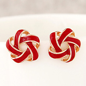 Sweet Flowers Spiral Fashion Personality Temperament Earrings