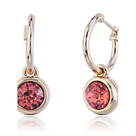 Drop Earrings Crystal Gold Plated Simulated Diamond Fashion Red Jewelry Party Daily Casual 2pcs