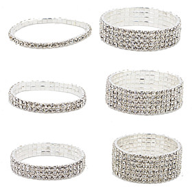 Barcelet/tennis Bracelet,fashion Crystal Bangles Bride Wedding Bling Bling Jewelry Silver Bracelet 1 Pcs Christmas Gifts