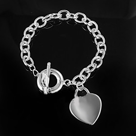 Fashion 925 Silver Sterling "love" Chain Link Bracelets For Womanlady
