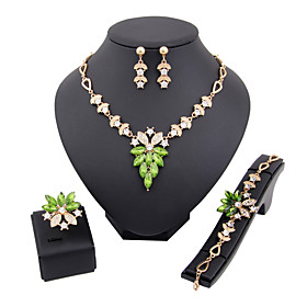 Wedding Party Rhinestone Alloy Rings Earrings Necklaces Bracelets Bangles