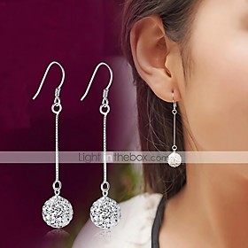 Lureme Korean Fashion 925 Sterling Silver Studded With Drill Shambhala Tassels Earrings