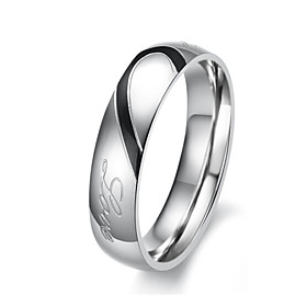 Titanium Steel Ring Couple Rings Wedding / Party / Daily 1pc Promis Rings For Couples