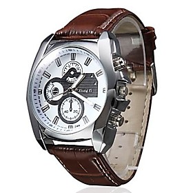 Three Eyes Clock Quartz Fashion Watch Men Sports Leather Strap Watches Casual Hours Dress Wristwatch Wrist Watch Cool Watch Unique Watch