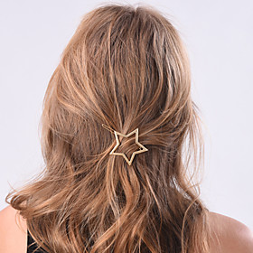 Women Fashion Casual Metal Stars Pattern Hairpin Hair Accessories Jewelry 1pc