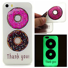 Per Custodia iPhone 5 Fosforescente Custodia Custodia posteriore Custodia Cartone animato Morbido TPU iPhone SE\/5s\/5