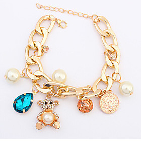 Missing U Cute / Party Alloy / Gemstone Crystal / Cubic Zirconia / Imitation Pearl Link/chain / Charm Bracelet