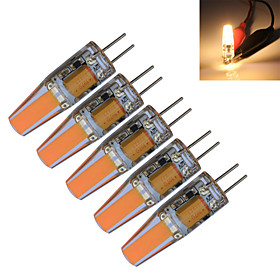 5pcs 3000-3200/6000-6500 lm G4 LED Candle Lights T 1 leds COB Decorative Warm White Cold White AC 12V DC 12V