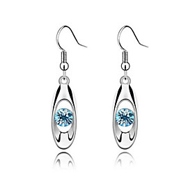 Luxury Austria Crystal Drop Earrings For Women Sample Earrings Fashion Jewelry Accessories Silver Plated