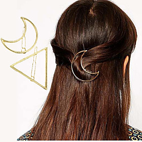 European Style Fashion Triangular Moon Geometric Modeling Hairpin